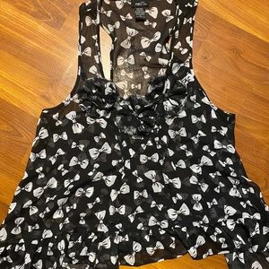 Bow print tank top blouse